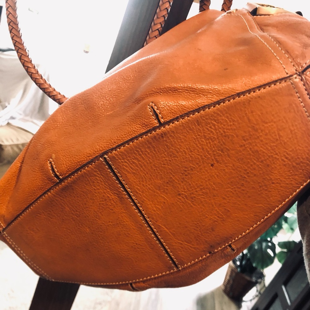 Sale! COLEHAAN Chesnut Brown Satchel Leather Handbag - Picture 4 of 7